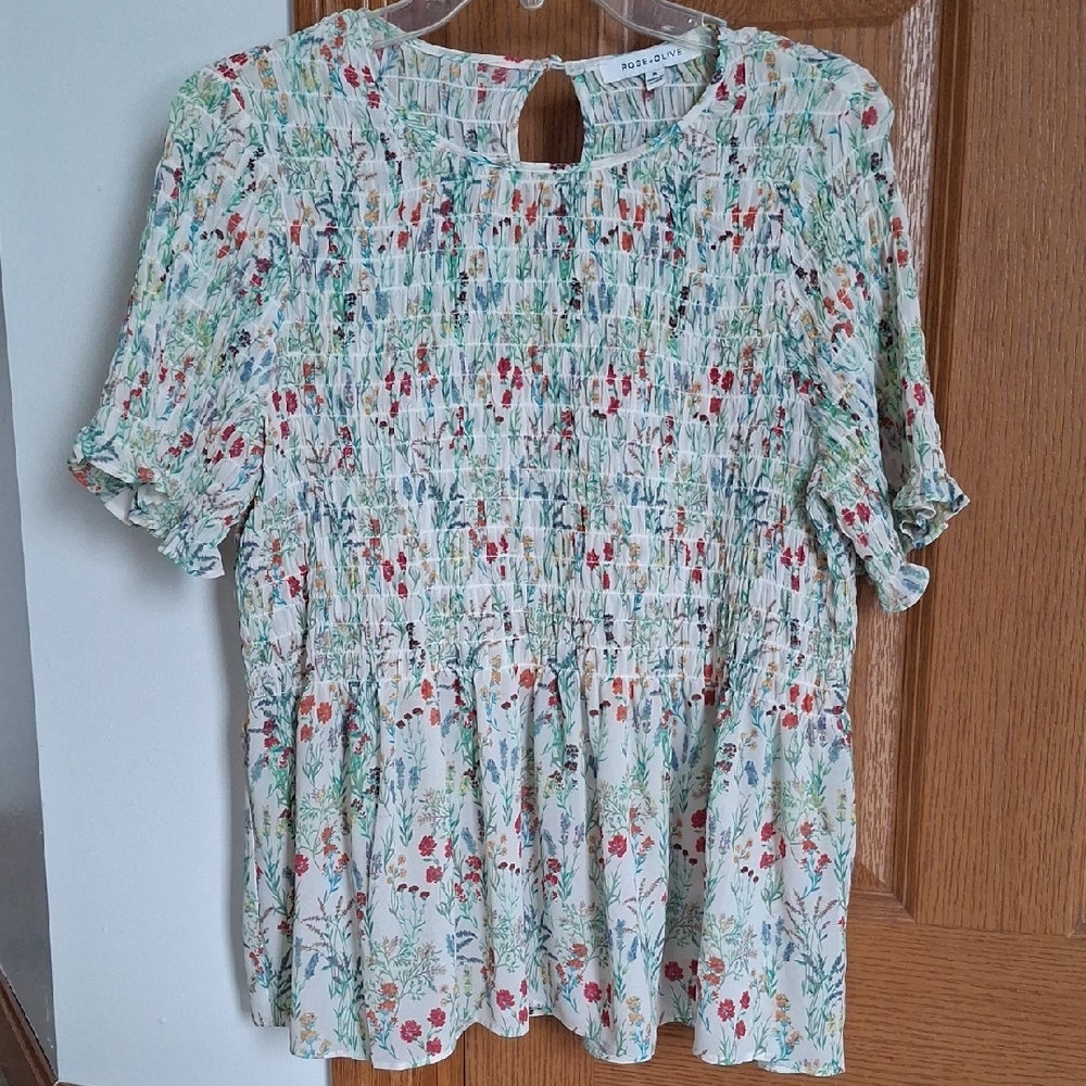 Rose & Olive Multicolor Floral Blouse